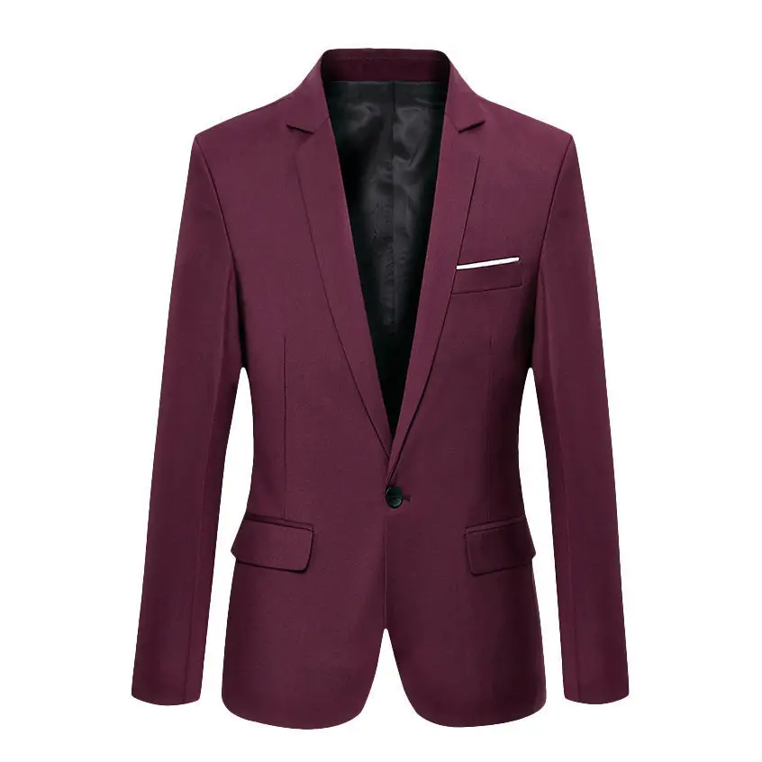 

2019 Brand Clothing Blazer Men One Button Men Blazer Slim Fit Costume Homme Suit Jacket Masculine Blazer M-3XL Tuxedo Dress