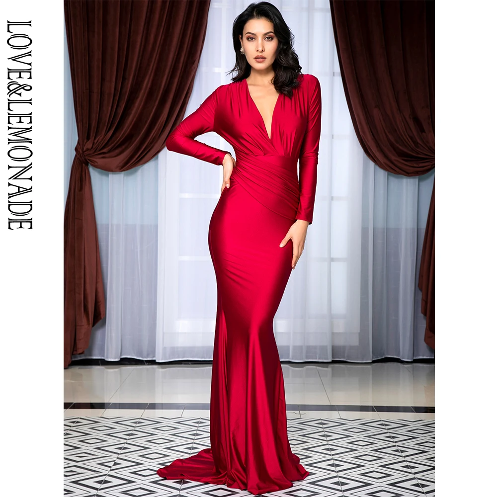 LOVE&LEMONADE Sexy  Deep V-Neck Slim Fit
