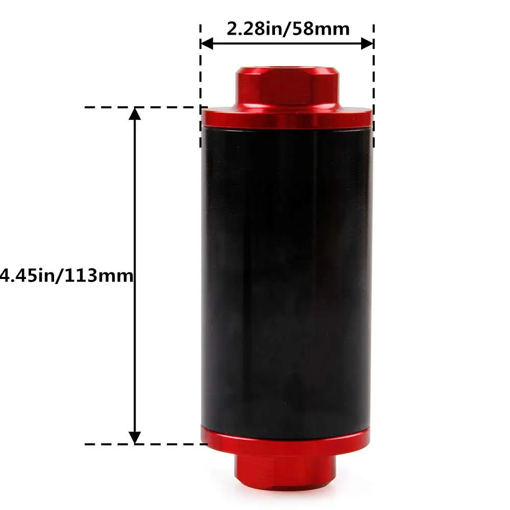 58 мм красный фильтр 100 микрон Очищаемый встраиваемый топливный фильтр крепление Универсальный Высокий Поток турбо 6AN 8AN 10AN адаптер