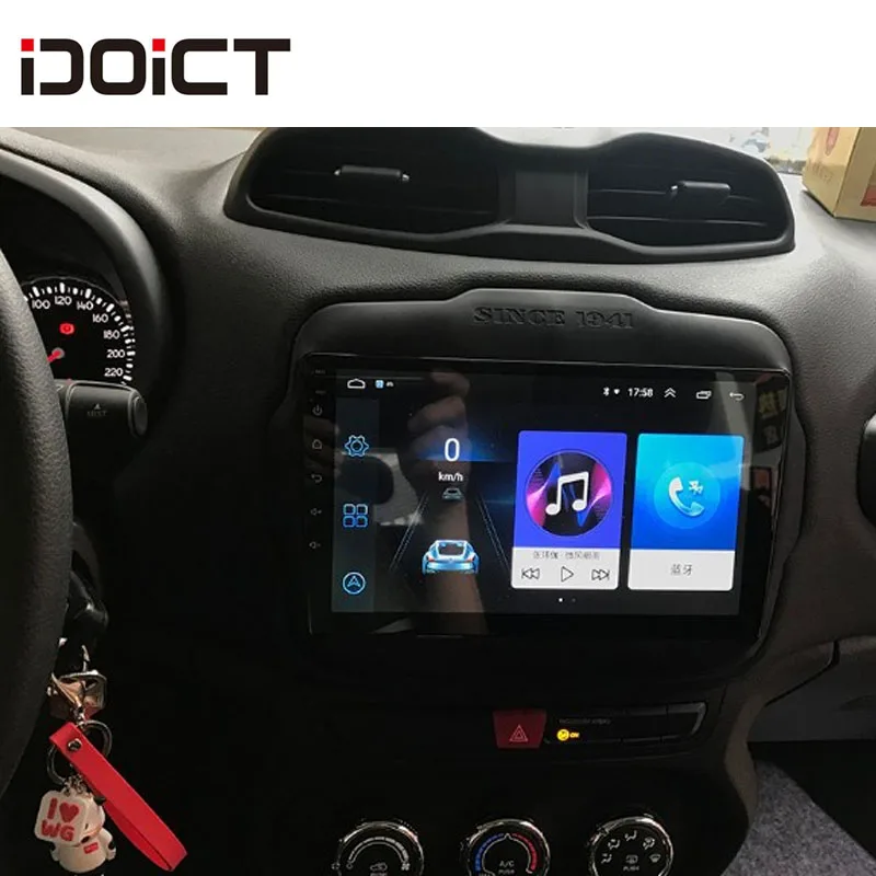 Best IDOICT Android 8.1 Car DVD Player GPS Navigation Multimedia For JEEP Renegade Radio 2016-2017 car stereo wifi 5