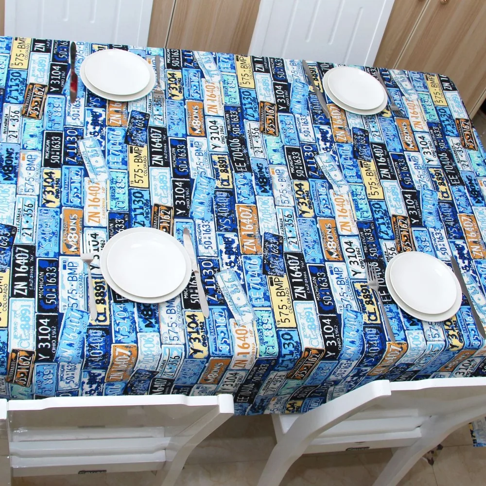 

Rectangle Europe Wood Wall Grain Table Cloth Cotton Linen Tablecloth For Table Home Waterproof Oilproof Table Cloth