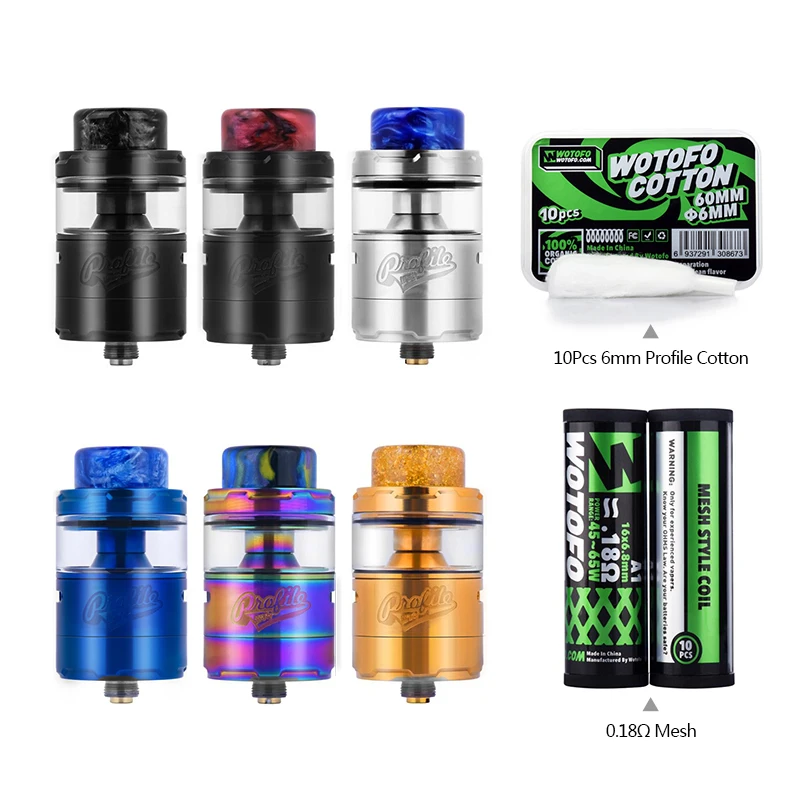 

Wotofo RTA Vape Tank Profile Unity RTA 5ML/3.5ML Atomizer With 6mm Profile Cotton 0.18ohm Mesh Electronic Cigarette vs RDA RDTA