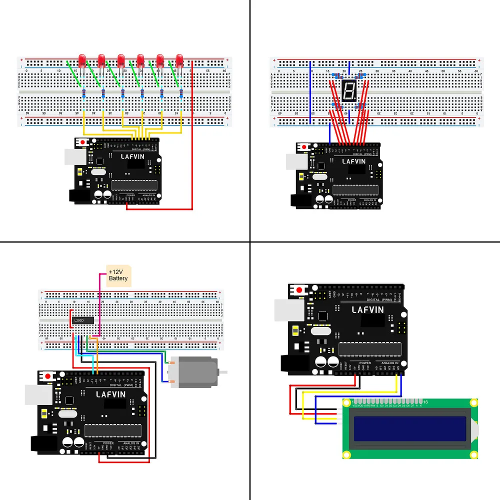 LAFVIN для UNO R3 проекта полный стартовый набор Arduino с учебником/шаговый