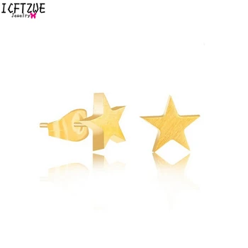 

10pair BFF Body Jewelry Colour Star Statement Aros Gold Stud Stainless Steel Earring Bijoux For Women Best Gifts Classic