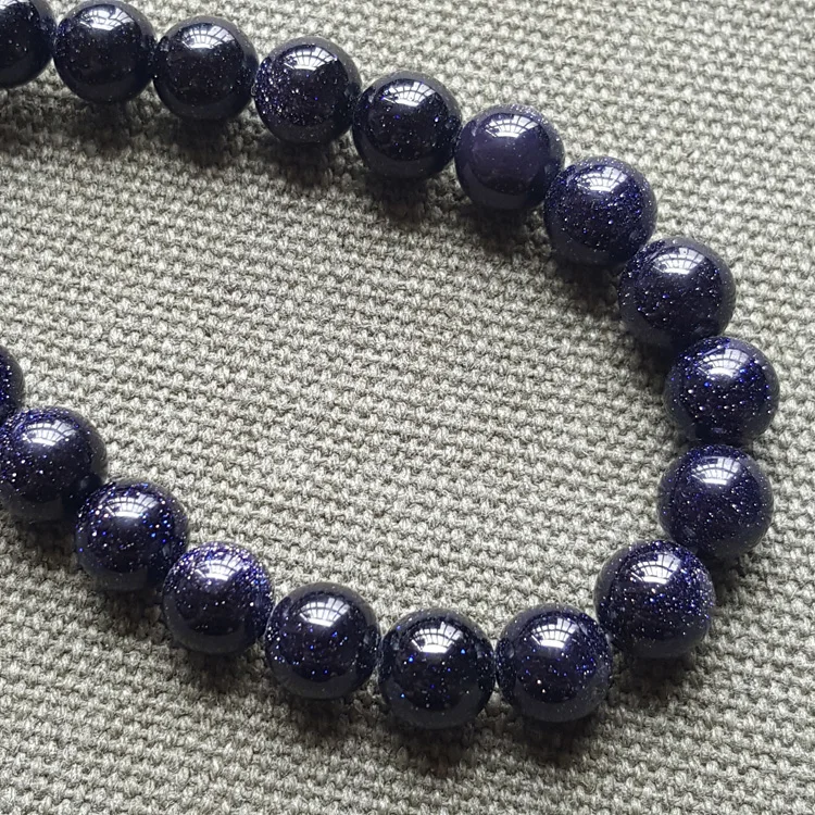 

8mm ball blue gold sand Gem natural stone men bracelet jewelry findings spacers beads choker necklace diy tassels long earrings