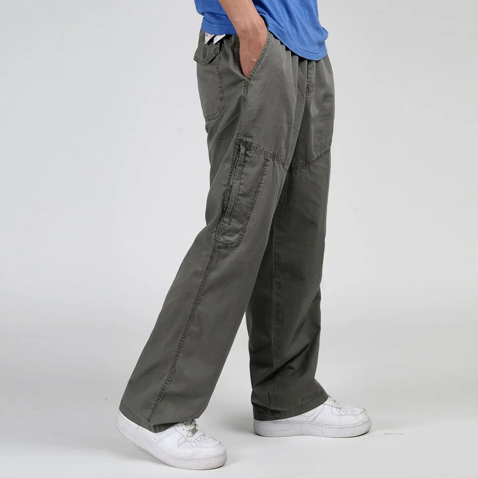 cargo pants with straps Summer Men Harem Cargo Pants Big Tall Men Casual Many Pockets Loose Work Pants Male Straight Trousers Plus Size 4XL 5XL 6XL tan cargo pants