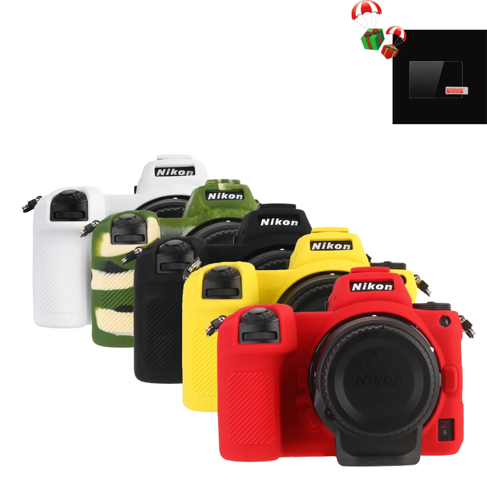 

High Quality camera soft silicone Cover+film protection screen For Nikon z7&z6 Protective Body Case Skin Camera ornament