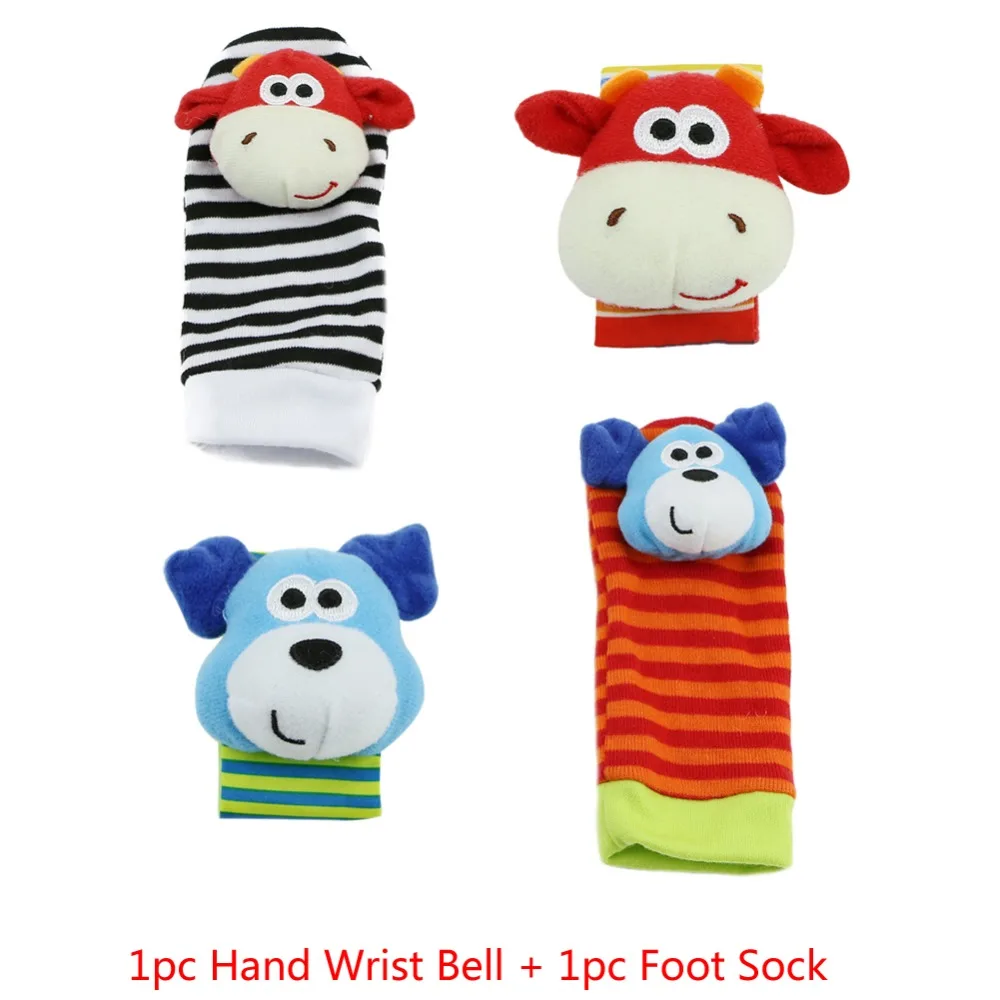 ГБД мягкая игрушка в виде животного вручную колокольчик на запястье стопы носок с погремушкой для маленьких детей
