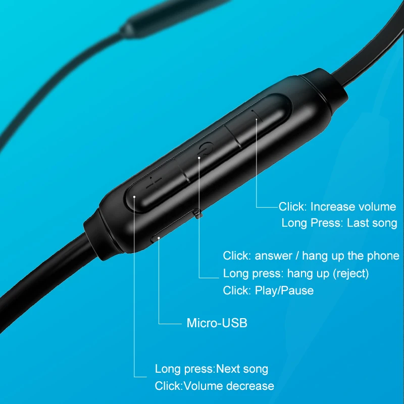 DFOI Bluetooth Earphones Wireless Headphones Waterproof Earphone Sports Bluetooth Headphone Neckband Headsets with mic for phone