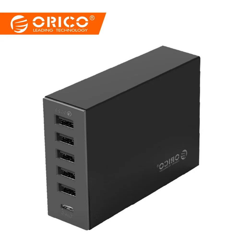 

ORICO TSL-6U Type-C QC2.0 Quick Charger 6 port 5V2.4A 9V2A 12V1.5A Mobile Phone Charger for Apple Iphone Samsung Phone Charger