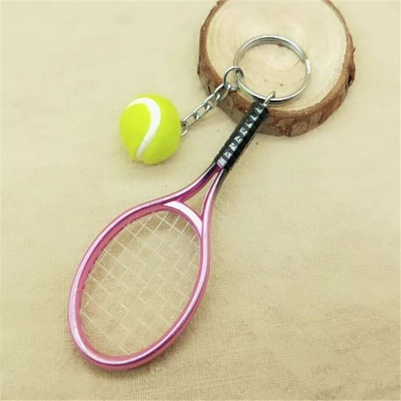 Милая Спортивная мини теннисная подвеска в виде Ракетки Брелок кольцо Finder Holer подарки для подростка B125 - Цвет: pink