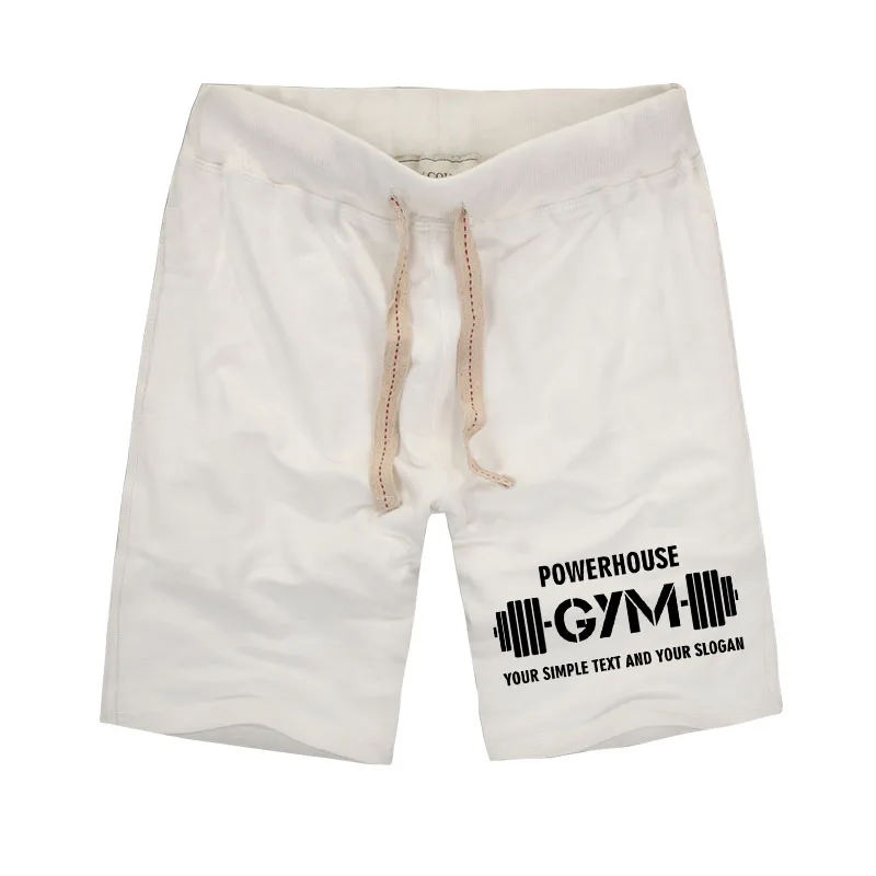 Мужские шорты, S-3XL, летние пляжные шорты, чистый хлопок, повседневные мужские шорты, homme, брендовая одежда для мужчин, s POWERHOUSE, шорты с принтом - Цвет: item01 - white