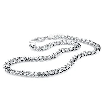 

New fashion silver pendant men 100% Solid 925 silver 10 mm 66 cm man necklace.Real pure silver men curb chain wholesale jewelry