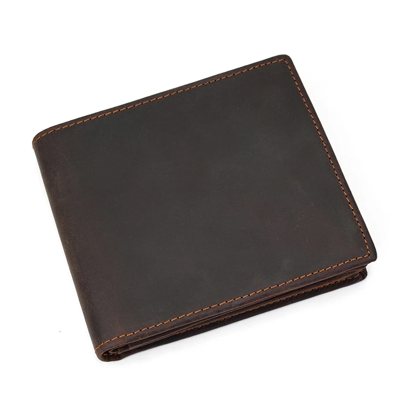 

Luufan High Qaulity Crazy Horse Leather Men Wallet Bifold 2 Folds Wallet Man Male Designer Pant Wallet Purse 2019 New Fashion