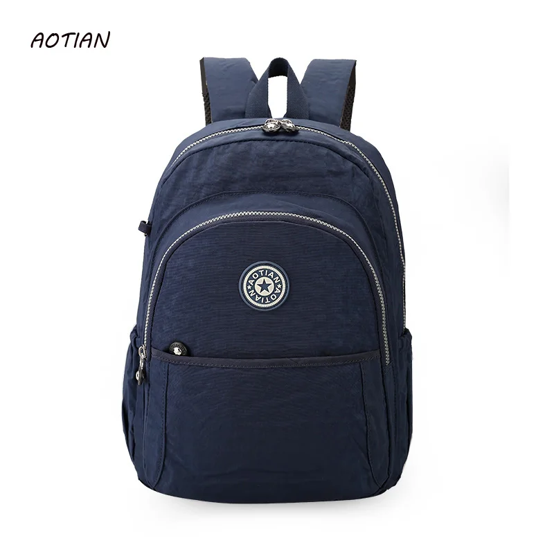 Top Quality Waterproof Nylon Women Backpack College Style Students Backpack School Bags For ...