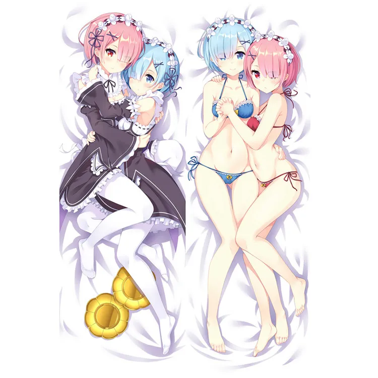 Re: Zero Начальная жизнь в другом мире Emilia rem ram Аниме dakimakura обнимающий чехол для подушки re zero - Цвет: 16218