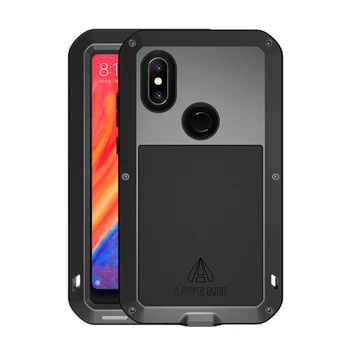

For Xiaomi MAX Solid Metal Heavy Armor Luxurious and Sturdy Body Suitable for MIX 2s Tempered Glass Silicone Shockproof Shell