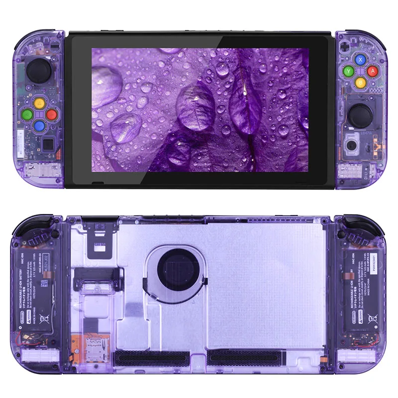 Корпус Корпуса чехол для shand Switch NS консоли joycon Shell - Цвет: Purple clear set