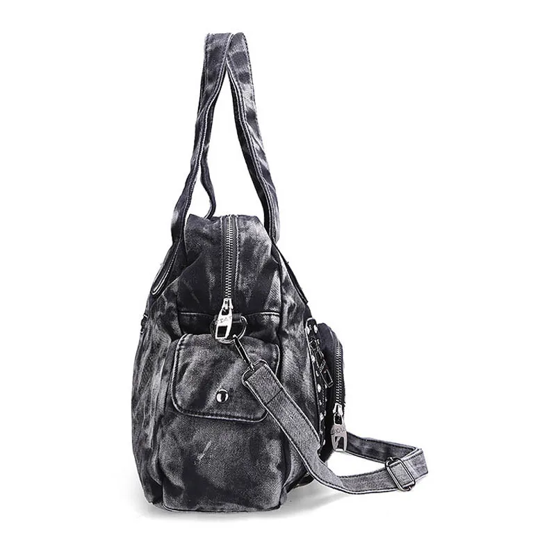 Деним знаменитого бренда женская большая сумка на плечо, для женщин, женский карман вместительные сумки с Стразы женские сумки из натуральной кожи