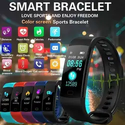 Цветной экран Smartband Bluetooth умный пульсометр измерение кровяного давления для мужчин t фитнес-трекер умные часы для мужчин для женщин