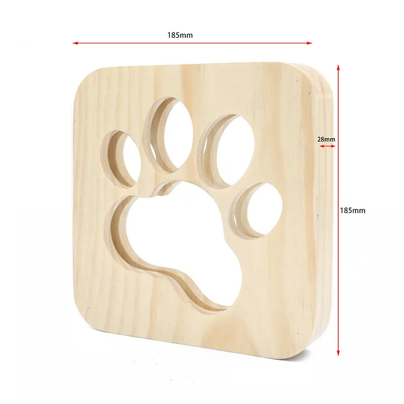 Paw print Домашний Деревянный Декор ночник украшение для спальни USB плагин светодиодный теплый свет прикроватная лампа подсветки Рождественский подарок на год - Испускаемый цвет: Paw print
