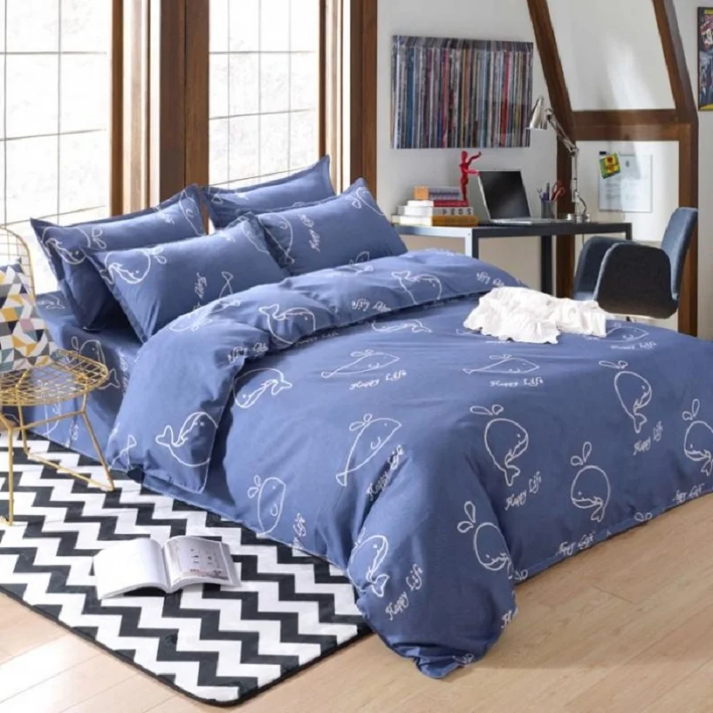 

pink blue cat duck dog cartoon queen twin full bedding bed sheet set bedclothes duvet cover set bedding set