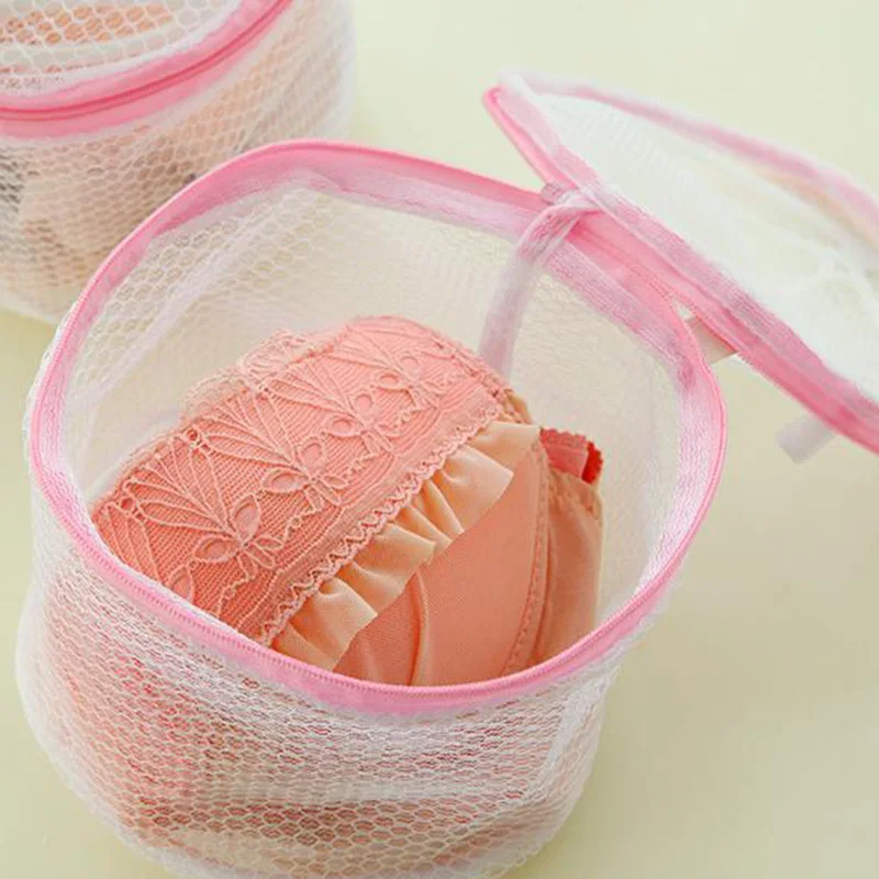 1 PC الساخن الأبيض شبكة النايلون سستة افتتاح النساء الملابس الداخلية حقيبة غسيل الغسيل أكياس تخزين المنزل