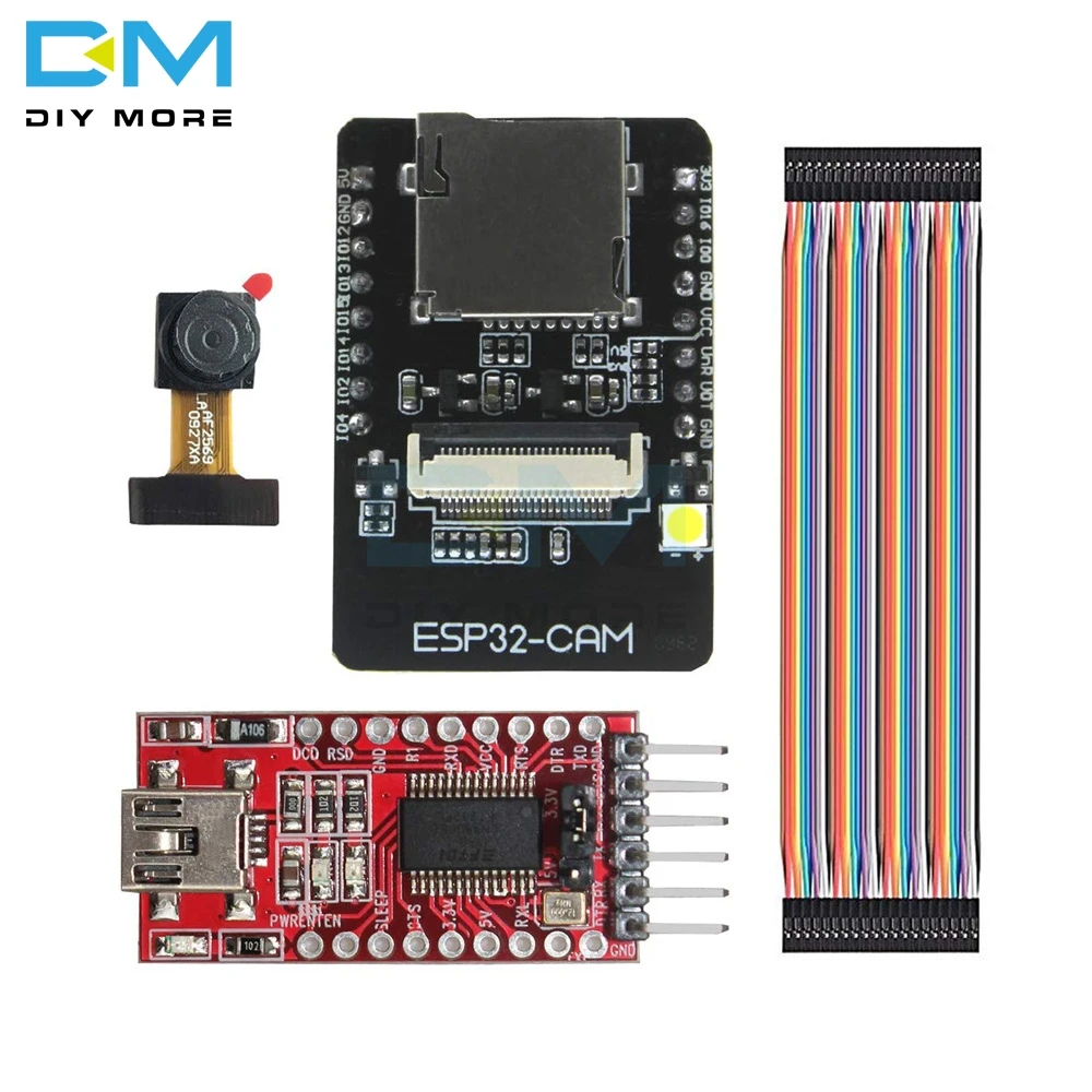 Esp32-CAM камера WiFi модуль OV2640 2Mp камера Модуль двухъядерный плата 8Dbi антенна FT232RL FTDI женский джемпер провода