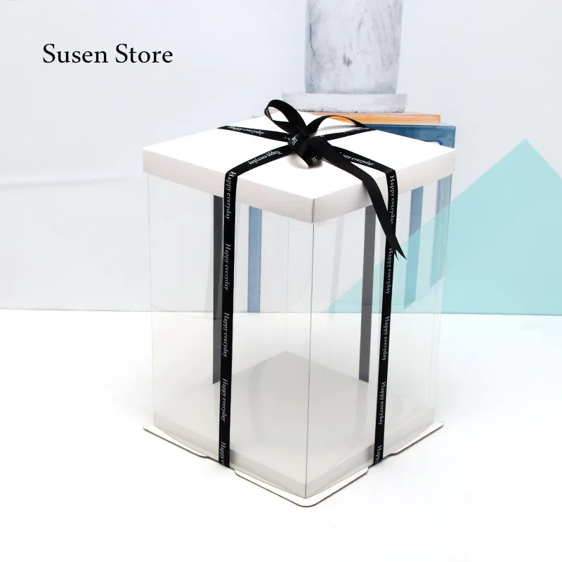 

2018 Cake Box Gift Box Simple Transparent Gift Boxes 4-16 inches big size cake box birthday party cake gaine1 pcs