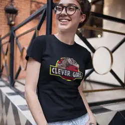 Парк Юрского периода футболка Clever футболка для девочек с принтом летние Для женщин футболка Серебряный Новая мода с круглым вырезом