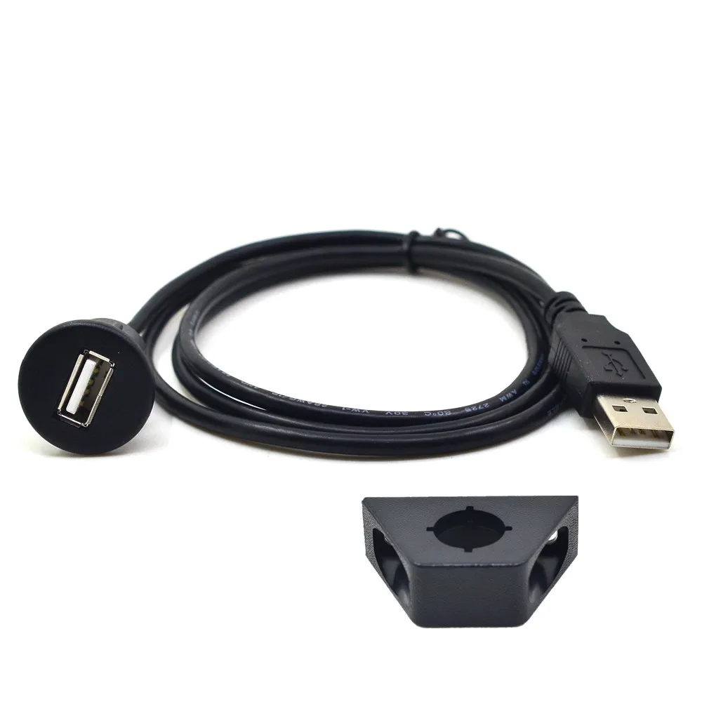 

1M Car Truck Boat Dashboard Flush Mount USB 2.0 Male to Female Extension Lead Cable Auto Dash Board Panel Waterproof Cord Wire