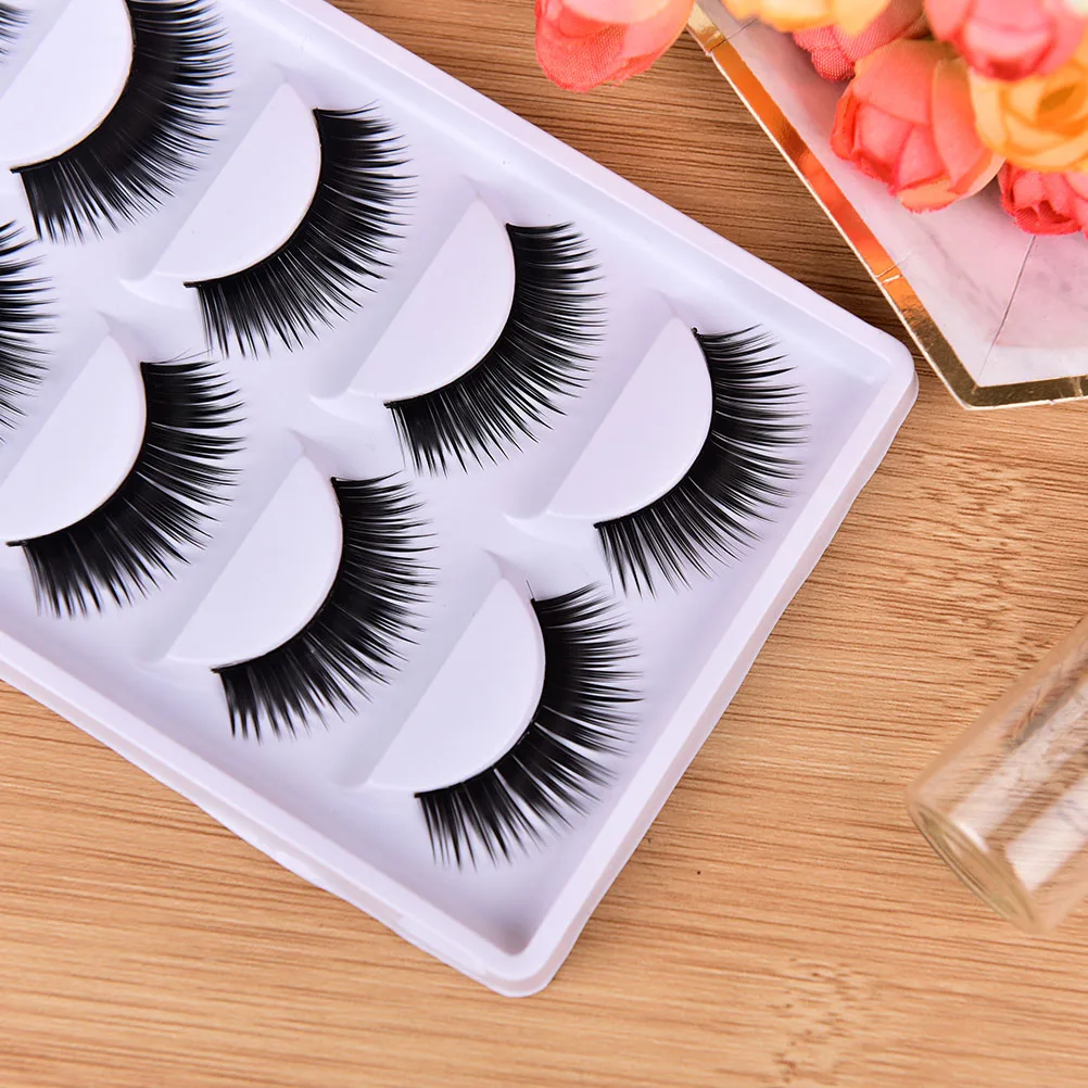 10Pcs 1.5cm Long Black Soft Thick False Eyelashes Fake Eye Lashes Makeup Extension Tools