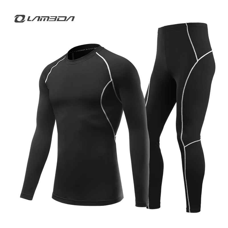 

winter Fleece cycling Base Layers sets Thermal underwear men Quick-dry running outdoor sports long sleeve underwear