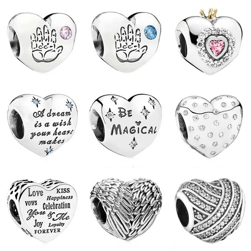 

Baby Boy & Girl Cinderella's Dream Celebration Princess Love Heart Charm Fit Pandora Bracelet 925 Sterling Silver Bead Jewelry