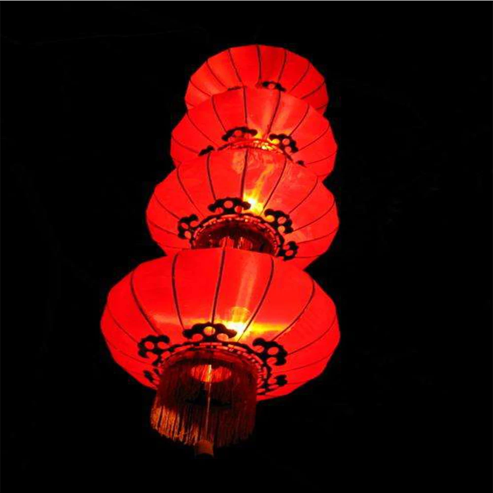 

4PC Chinese New Year Lantern New Year's Chinatown, Red Festive Lantern Balcony Outdoor Waterproof Wedding Custom Silk