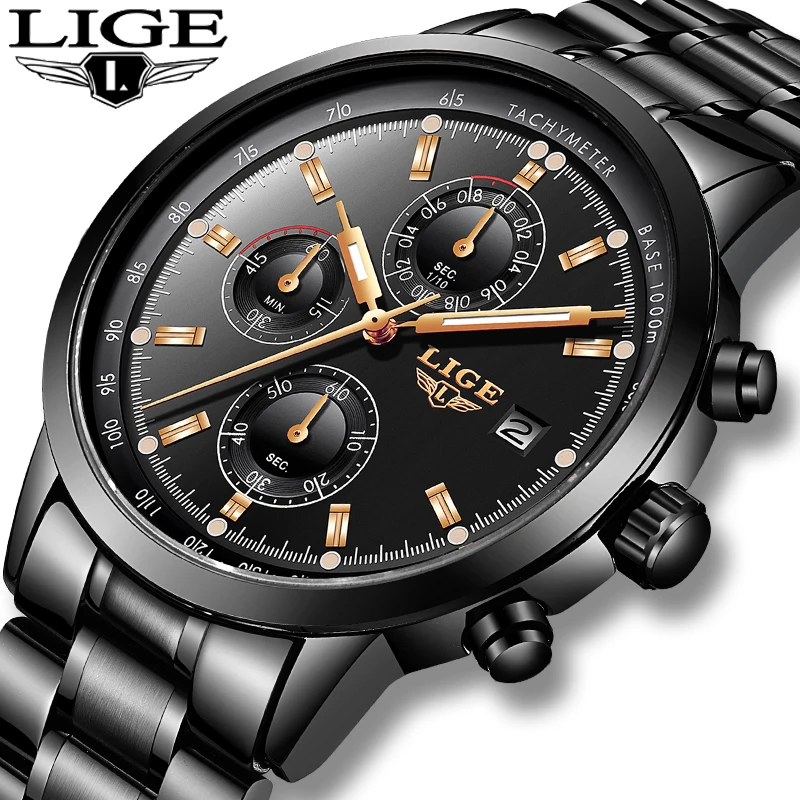 2019 LIGE Mens font b Watches b font Top Brand Luxury Men s Miltary Waterproof Analog