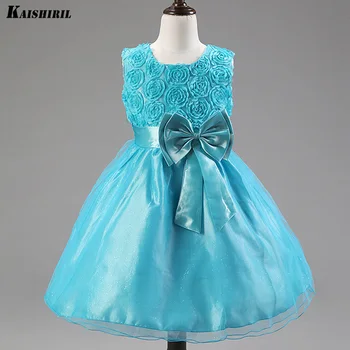 

Girls Wedding Rose Dresses Baby Costume Children Princess Dress 2018 Kids Clothing for girl Party
