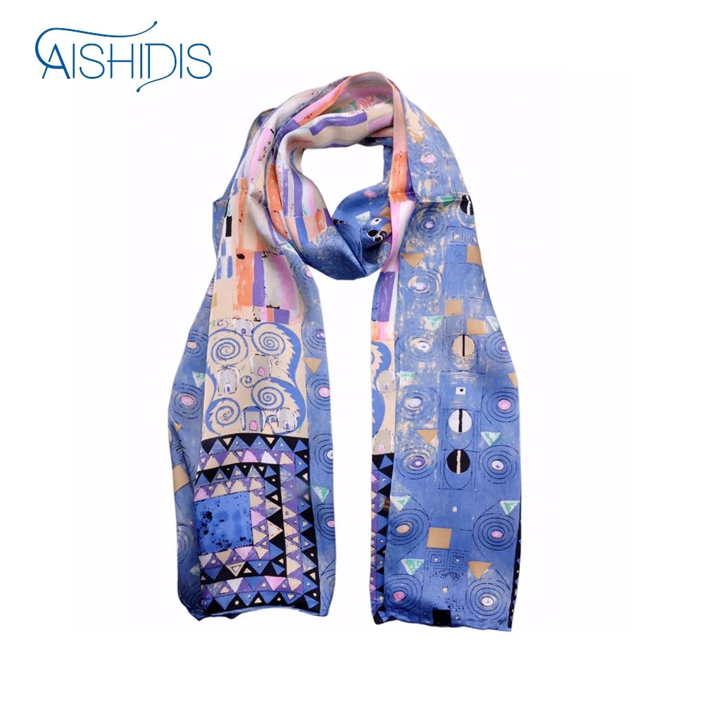 Модный дизайнерский бренд для женщин шаль шелковый шарф масло картина