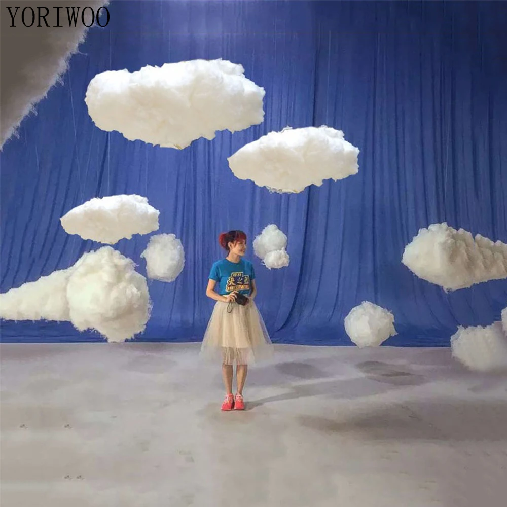 

YORIWOO Artificial Cloud Imitation Cotton Wall Hanging Garland Romantic Wedding Decoration Bithday Party Baby Shower Room Decor