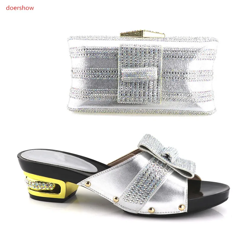 

doershow newcome Italian Shoes with Matching Bags African Shoe and Bag Set for Party In Women High Quality Wedding Shoes !HV1-23