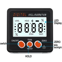 Electronic Protractor Digital Inclinometer 0-360 Aluminum Alloy Digital Bevel Box Angle Gauge Meter Magnets Base Measuring tool 2