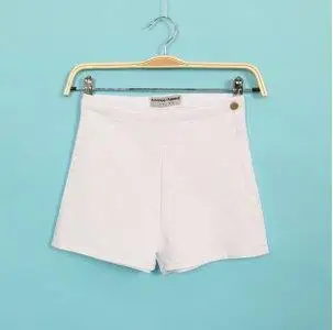 Европейские и американские модные женские летние джинсовые шорты винтажные с высокой талией с боковой молнией повседневные джинсовые шорты женские сексуальные шорты - Цвет: white