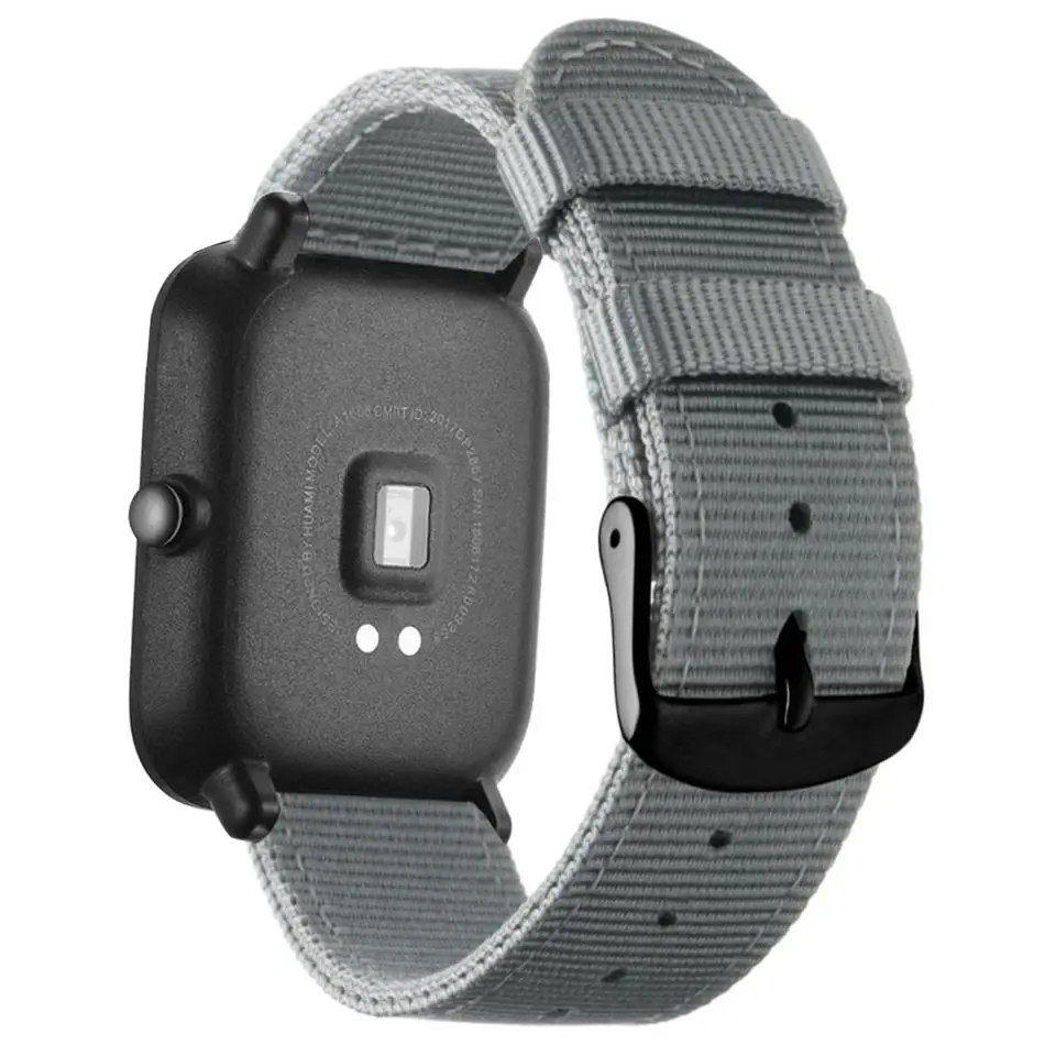 DKPLNT 20 мм петля нейлоновый сменный ремешок для Huami AMAZFIT BIP Watch Band Смарт-часы - Цвет: Серый