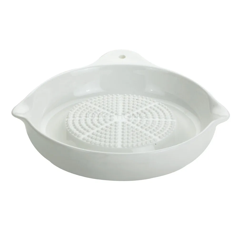 1pc Ceramic Garlic & Ginger Press Plate Grinder Dish Garlic Grater Dish
