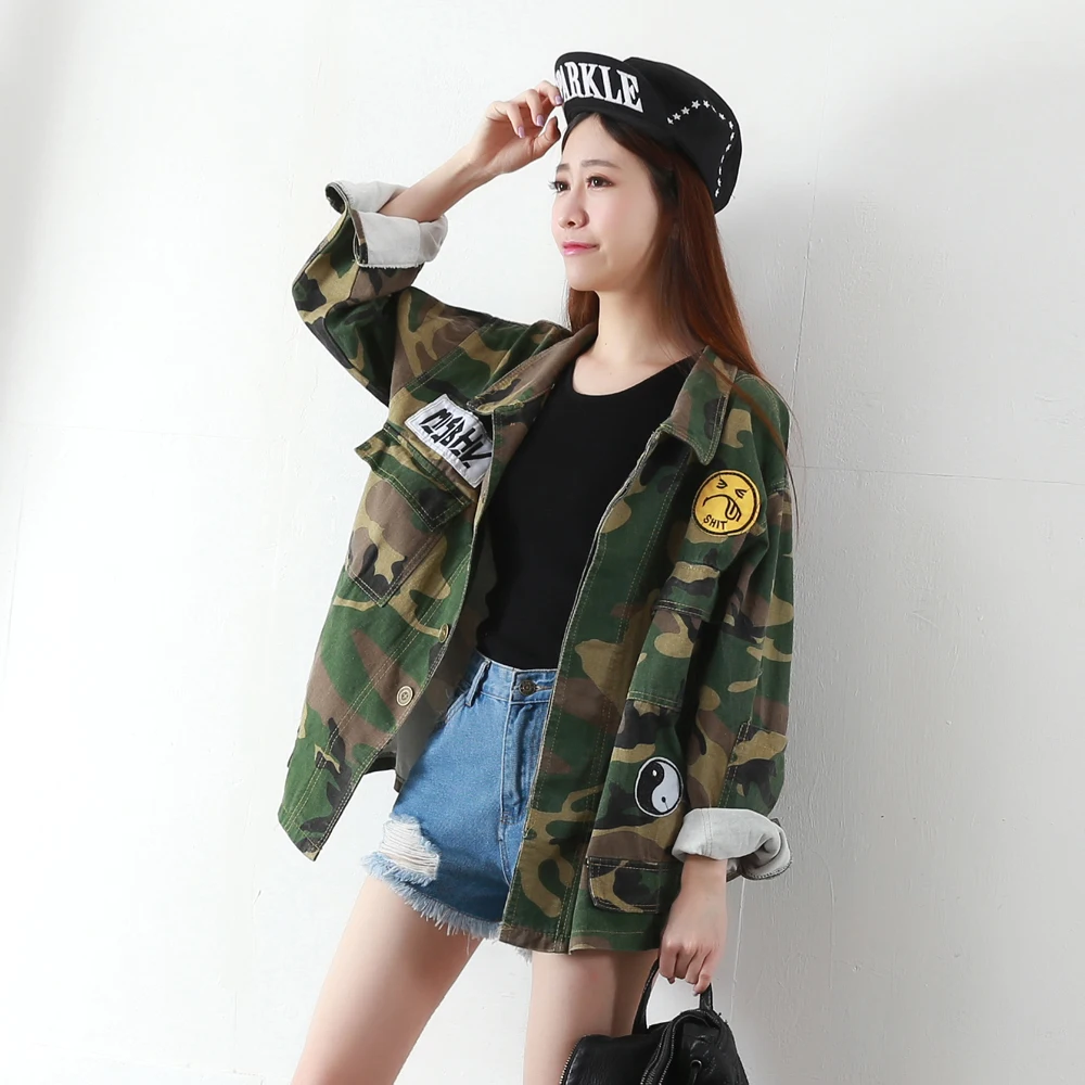 Camouflage Veste Militaire Femmes Veste Militaire Femme Large ?� taille Femmes Vestes et Manteaux 
