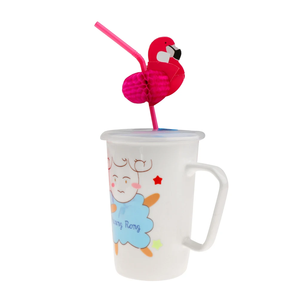 25x Tropical 3D Plastic Flamingo Drinking Straws For Wedding Celebrate Party Tableware