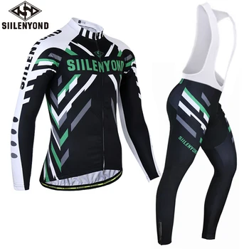 

SIILENYOND Pro Winter Thermal Fleece Long sleeve Cycling Jersey Set MTB Bicycle Cloth Wear Keep Warm Bike Cycling Clothing Suit