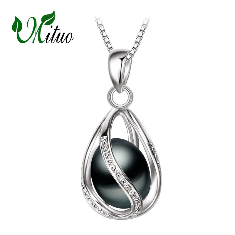 

MITUO bohemia necklaces & pendants,natural pearl cages charms for women,fashion style 925 Silver Necklace,pearl cage pendant