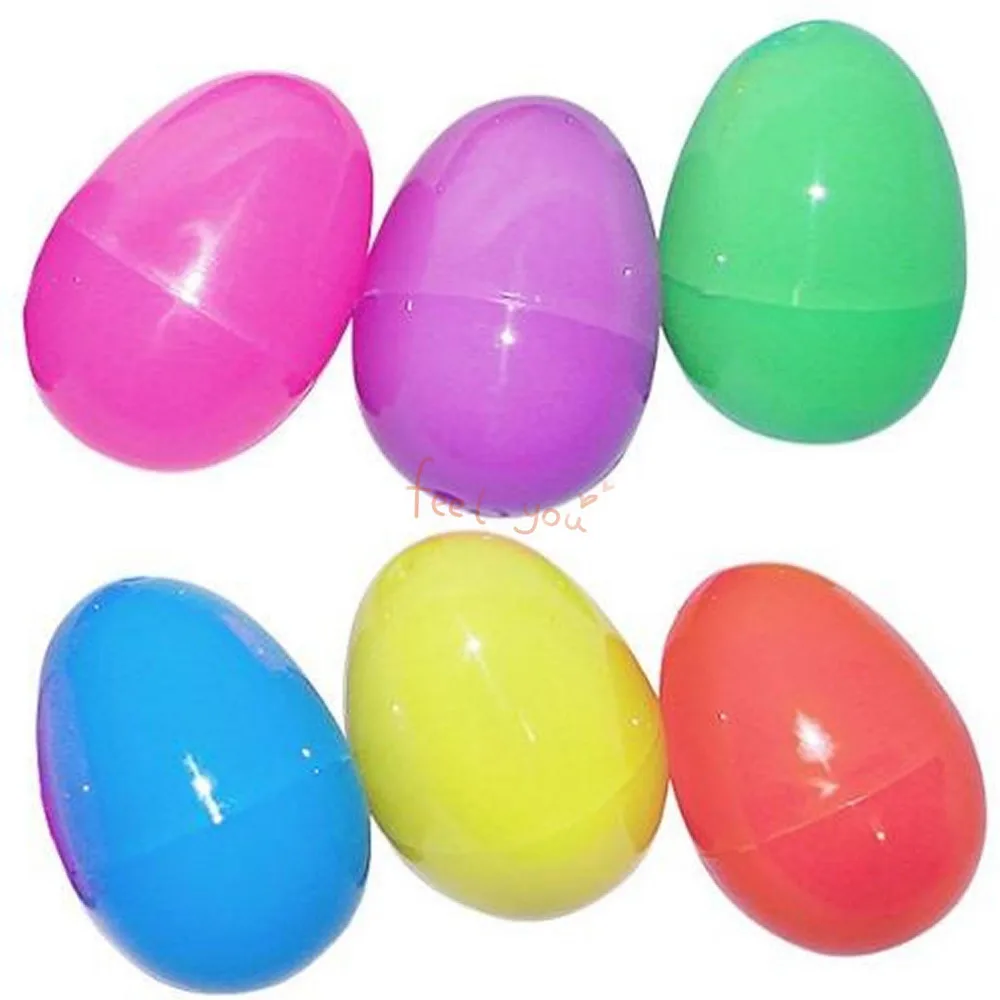 12PCs Simulation Colorful Plastic Easter Eggs Bright Egg Assortment Toy
