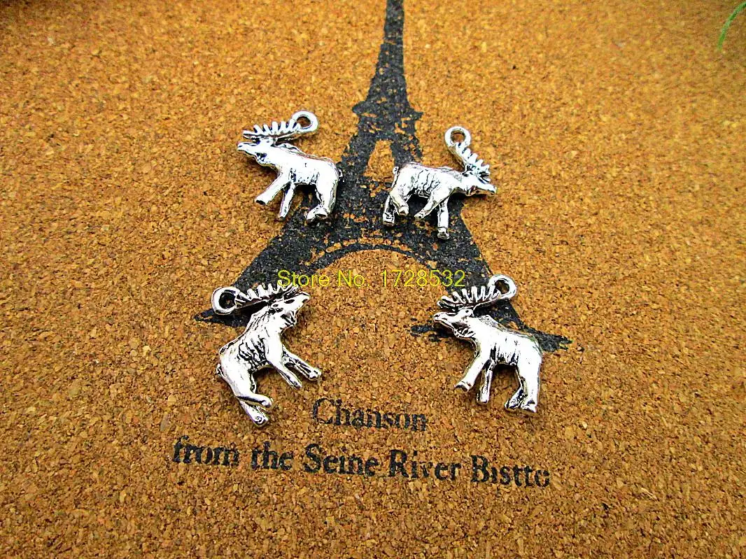 25 шт. Moose амулеты серебристого оттенка Подвески в виде оленя 22X22mm | Украшения и